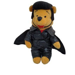 Elvis Winnie the Pooh Beanie Plush Black Cape 8" Mini Bean Bag Disney Store